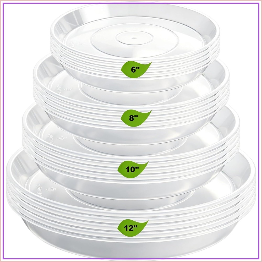 Drip Tray Saucer - 20 Pack Heavy Duty Plant Saucers