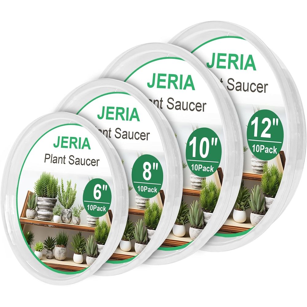 Drip Tray Saucer - 40-Count Clear Plant Saucers - Durable