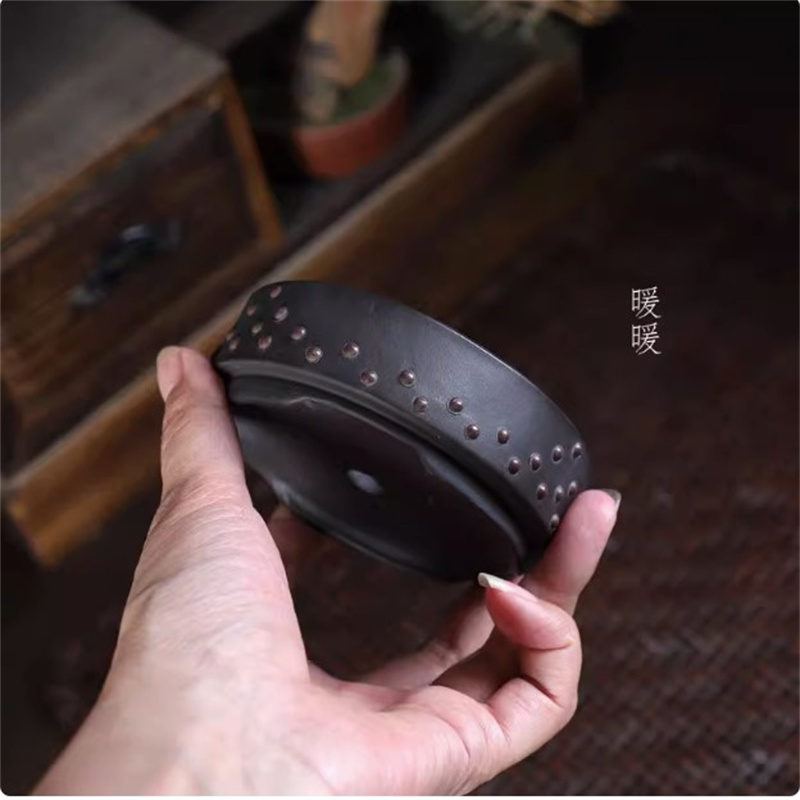 Bonsai Garden Chinese Garden - Ceramic Round Bonsai Pot, Drum-nail Nature,