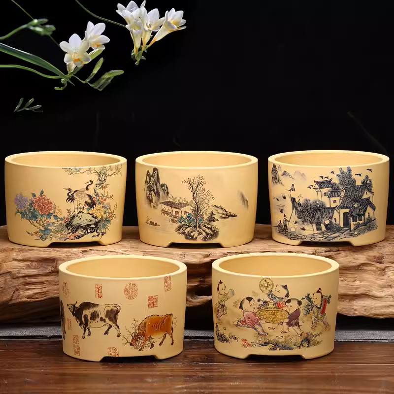 Ceramic Round Bonsai Pot,Vase, - огляд і ціна Bonsai Garden Chinese Garden