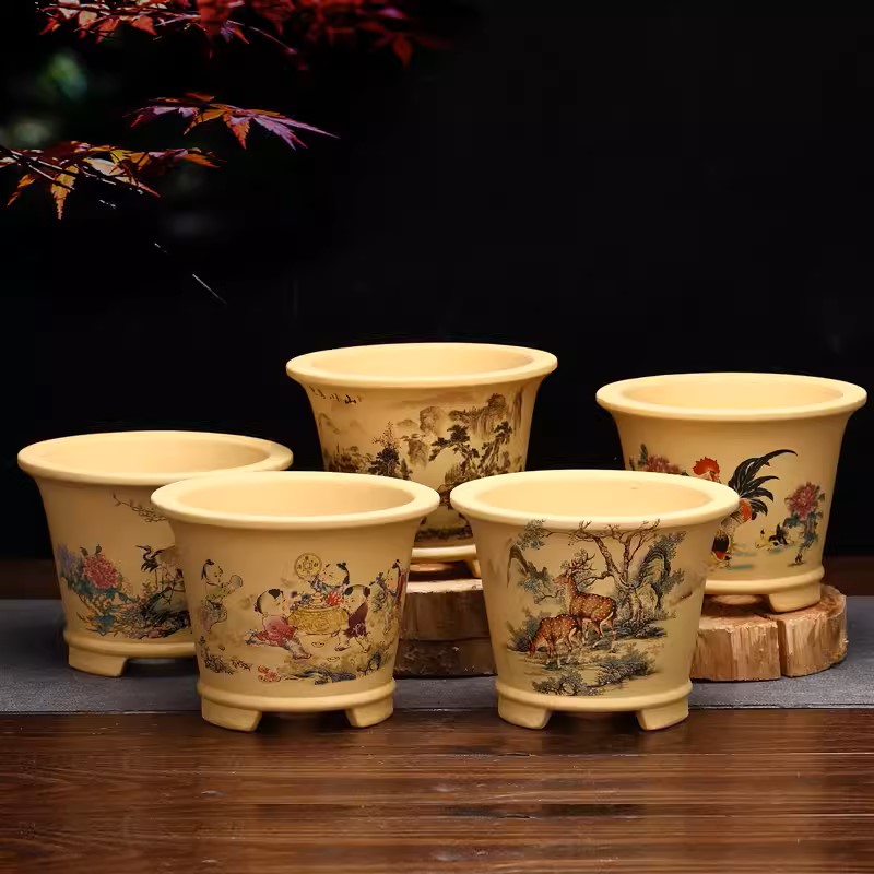 Ceramic Round Bonsai Pot,Vase, - огляд і ціна Bonsai Garden Chinese Garden