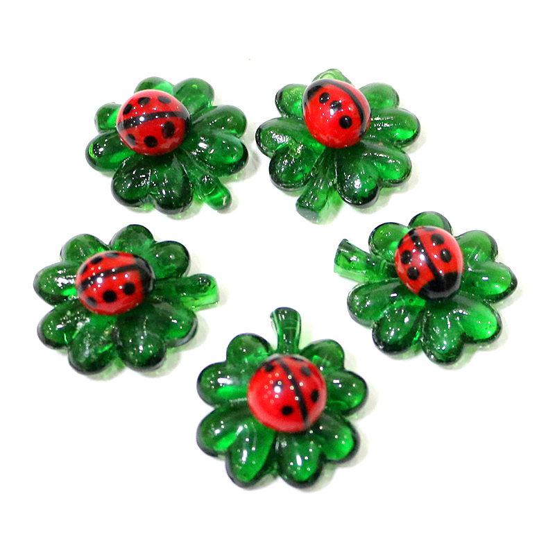 5pcs Green Mini Glass Four-Lea - огляд і ціна Bonsai Garden Chinese Garden