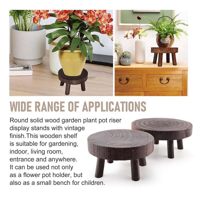 ABHU 2Pcs Mini Wooden Stool Fl - огляд і ціна Bonsai Garden Display Stands