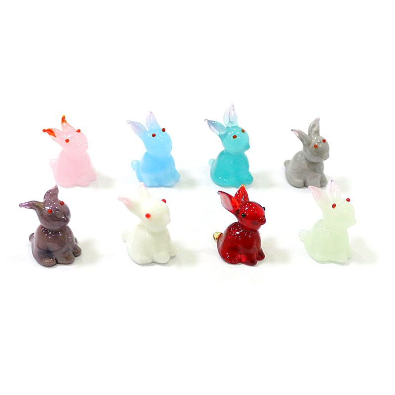 2pcs Mini Glass Bunny Figurine - огляд і ціна Bonsai Garden Chinese Garden