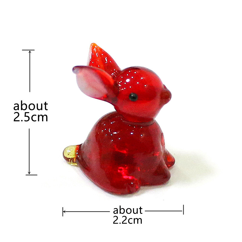 2pcs Mini Glass Bunny Figurine - огляд і ціна Bonsai Garden Chinese Garden