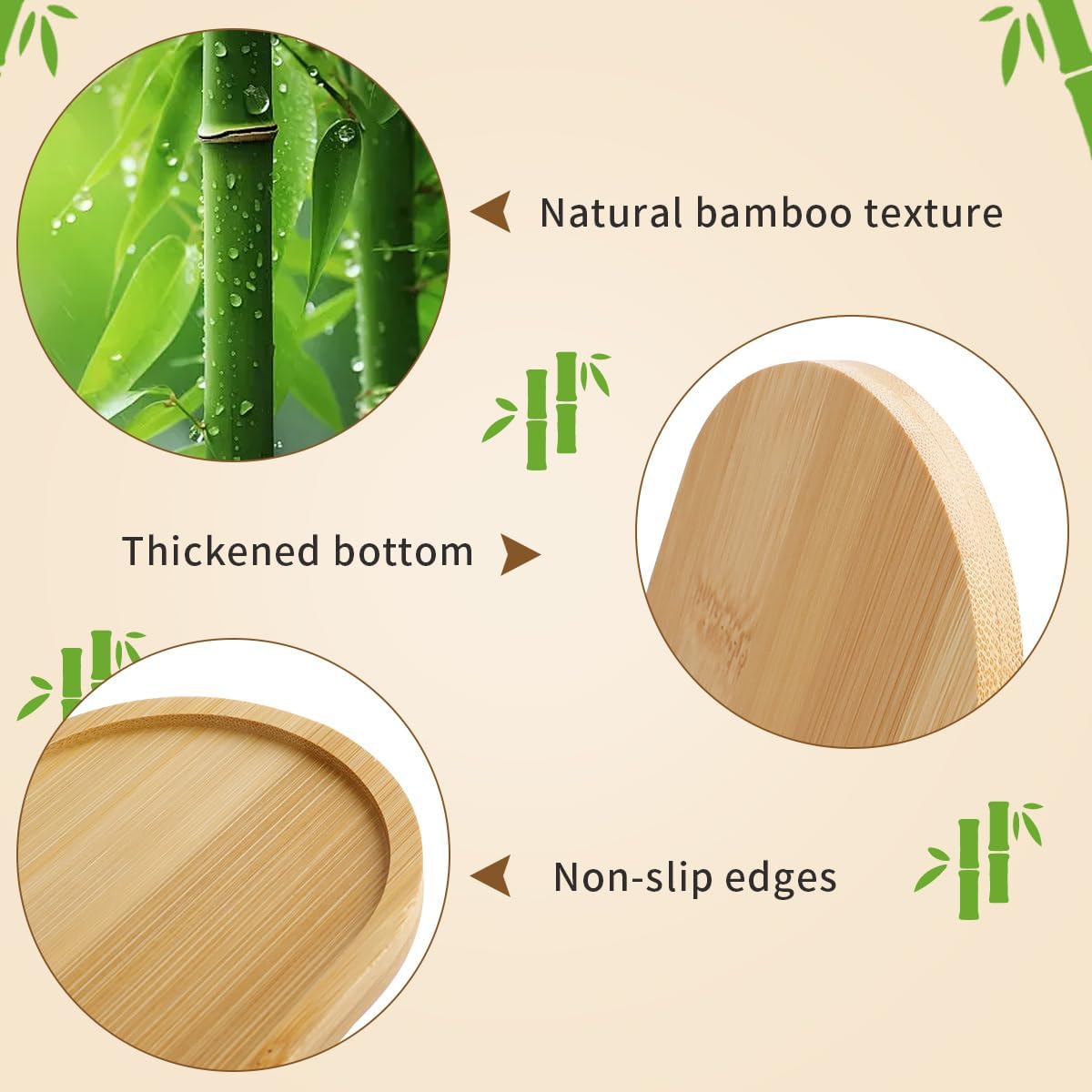 4pcs Bamboo Plant Saucer Oval  - огляд і ціна Drip Tray Saucer